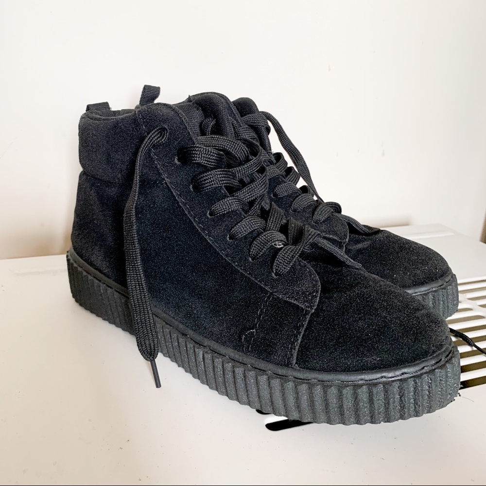 Black Platform Boots -Size 8